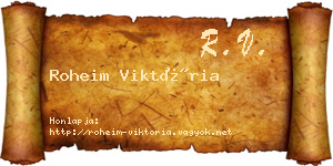 Roheim Viktória névjegykártya